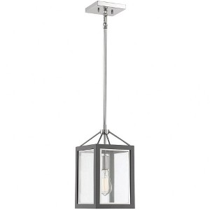 Savoy House Carlton 1 - Light Pendant in  Gray/Polished Nickel - 1 of 4