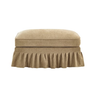 GDFStudio Lorien Mid-Century Modern Chenille Upholstered Ottoman