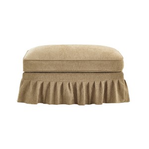 GDFStudio Lorien Mid-Century Modern Chenille Upholstered Ottoman - 1 of 4