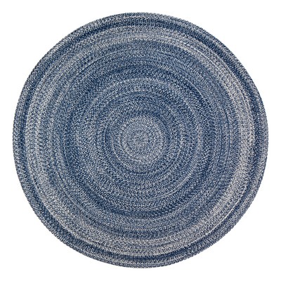 4' Sunset Braided Round Accent Rug Blue/Yellow/Orange - Anji Mountain