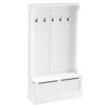 HDZNVF 3-In-1 Entryway Hall Tree with Storage Bench, Coat Rack with Four Hooks and Shoe Storage, White - 2 of 4