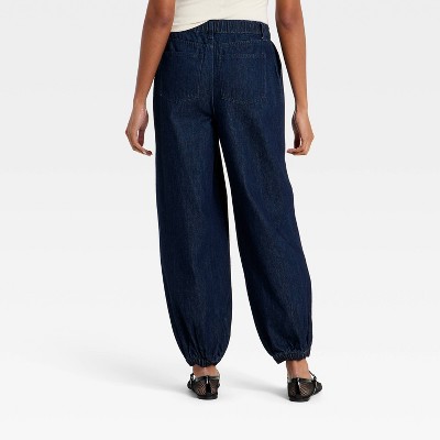 Women’s Balloon Style Denim Pants – A New Day Indigo Dark wash