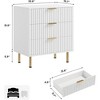 Modern Fluted 3-Drawer Dresser, Stylish Bedroom Nightstand with Deep Storage Drawers, Wooden Organizer for Living Room, Hallway, or Kids' Room - 2 of 4