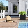 Wallowa Weather Resistant Square Metal Planter Box with Drainage Hole for Large Plants and Trees Black 17"x17"x20" - 4 of 4