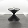 Cheung's Liora Hourglass Shaped Black Metal Table & Glass Top - 4 of 4