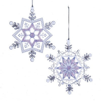 Kurt S. Adler 5.25" Ice Palace Frosted Kingdom Glittered Snowflake Christmas Ornament - Clear