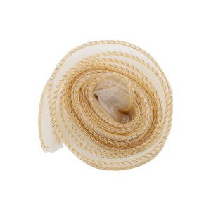 Unique Bargains Ribbon Gold-Edged Fishtail Organza Simple Style Polyester 354.33"x1.57" 1 Pc - 1 of 3