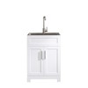 Wooakway 24" White Laundry Utility Cabinet with Stainless Steel Sink - 4 of 4