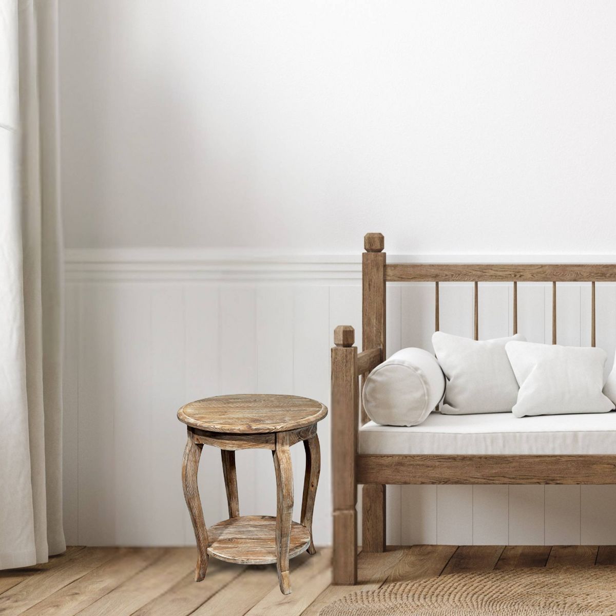 Round End Table Driftwood Brown - Alaterre Furniture - thumbnail 7