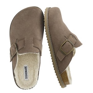 CUSHIONAIRE Blain Fur Genuine Suede Clogs for Women, Cozy Slip-On Womens Slippers with Detailed Stitching and Memory Foam Comfort - 1 of 4