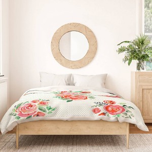 Sweet Roses Bouquet Watercolor Cotton Duvet & Sham Set - Deny Designs - 1 of 3