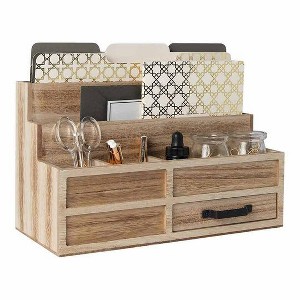 Blu Monaco Wood Mail Organizer with Drawer & Pen Holder - 1 of 4