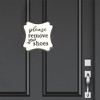 AuldHome Design Please Remove Your Shoes Black and White Cast Iron Sign: Rustic Farmhouse Metal Plaque - 2 of 4
