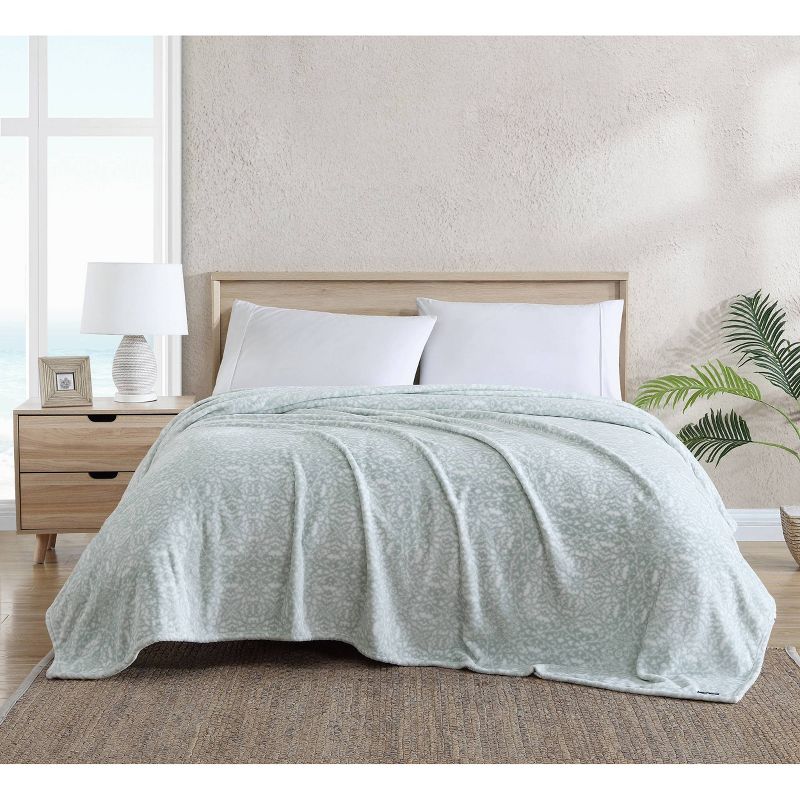 Organic Cotton Patterned Bed Blanket Blue - Tommy Bahama, 4 of 7