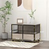 Wooden Dog Crate Furniture with 3 Doors Modern Indoor Dog Kennel End Table for Small to Large Dogs - LAOTIES - 3 of 4