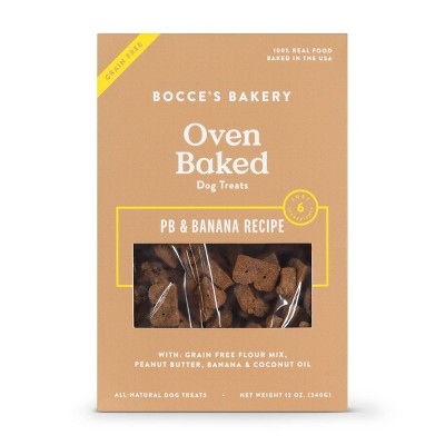 Bocce's Bakery Peanut Butter and Banana Basic Grain-Free Dog Treats - 12oz