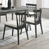 GDFStudio Maxence Farmhouse Rubberwood Upholstered Dining Chairs with Curved Slatted Backrest (Set of 2) - 2 of 4