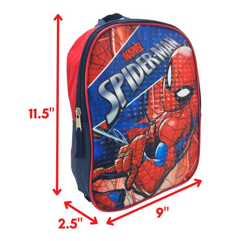 Marvel Avengers Spiderman Mini Backpack Set for Kids with Journal Notebook and Pen - 11.5 Inch, 3 of 10