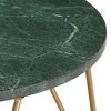 vidaXL Coffee Table Green 25.6"x25.6"x16.5" Real Stone with Marble Texture - 3 of 4