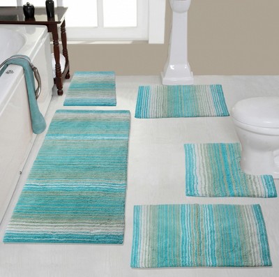 Gradiation Rug Collection Cotton Tufted Set of 5 Bath Rug Set - Home Weavers