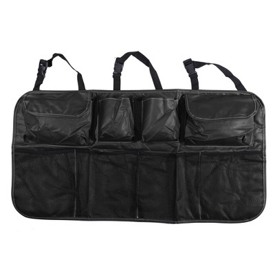 Unique Bargains Car Seat Protector Bag Multi Pocket Storage Bag Faux  Leather 34.65x18.9 Black : Target