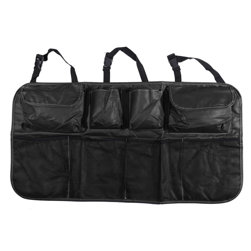 Unique Bargains Car Seat Protector Bag Multi Pocket Storage Bag Faux Leather 34.65"x18.9", 1 of 7