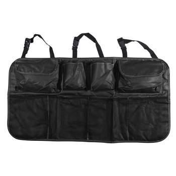 Unique Bargains Car Seat Protector Bag Multi Pocket Storage Bag Faux Leather 34.65"x18.9"