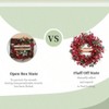 24 inch artificial wreath with berry and eucalyptus leaves red front door decor indoor outdoor pine branch ball ornaments - 4 of 4
