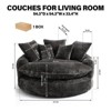 AENKYO 81.1" Cloud Couch Sleeper Indoor Lazy Sofa, Oversized Round Deep Seat Chaise Lounge Chair with 14 Pillows for Living Room - 3 of 4