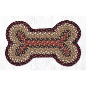 Earth Rugs Braided Cotton Dog Bone Stair Tread – Rustic Pet Mat 13"x22" Burgundy/Mustard - 1 of 3