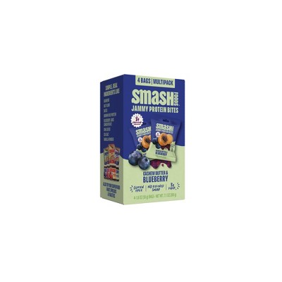 Smash Foods Gluten Free Cashew Butter & Blueberry Jam Protein Bites - 8g Protein - 7.1oz/4pk