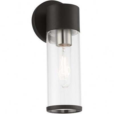 Sleek Urban Black and Nickel Dimmable Glass Sconce