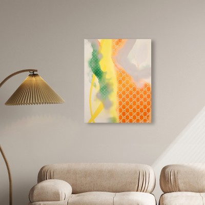 Retro Summer Drinks Orange and Green Canvas Wall Art, 24" x 30"