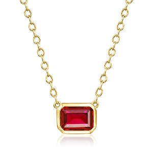 Pure Collection by Ross-Simons 0.90 Carat Lab-Grown Ruby Necklace in 18kt Gold Vermeil Size 16 - 1 of 4