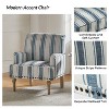Set of 2 Venere Bedroom Wooden Upholstered Armchair with Nailhead Trim and Unique Stripe Design | ARTFUL LIVING DESIGN - 3 of 4