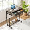 Tribesigns Portable Desk with Drawers, Mobile Laptop Desk with Wheels, Small Standing Desk for Home Office - 2 of 4