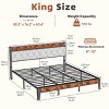FURNIinspire Beds Modern King Size Bed Frame Iron Platform Bed with Soft-Padded Headboard, Storage, Bedroom Furniture, Brown, 85.5"*76.2"*40.6" - 3 of 4