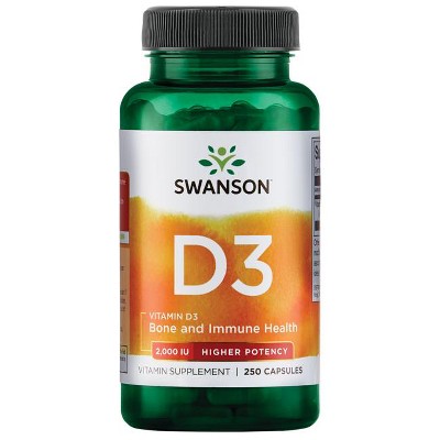 Swanson Vitamin D3 - Higher Potency 2,000 Iu 250 Capsules