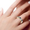 Pompeii3 3Ct Blue Sapphire & Diamond Eternity Ring 14k Gold Lab Created - 3 of 4