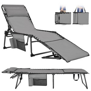 Yaheetech Folding Tanning Chair with Face Hole and 5 Adjustable Positions - 1 of 4