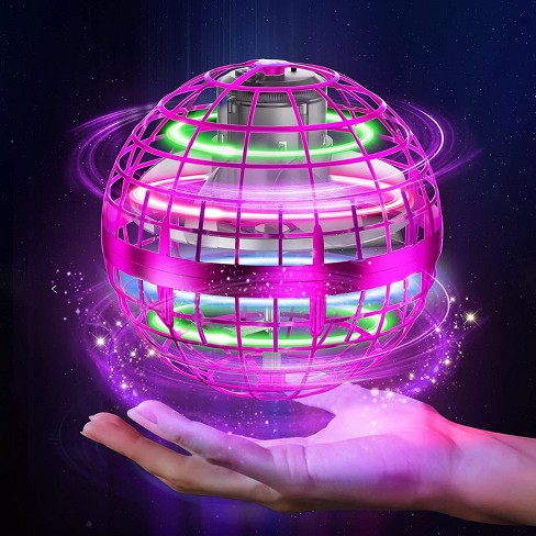 Flying Orb Ball Toys Soaring Hover Fly toy Pro Boomerang Spinner Hand  Controlled Mini Drone Globe Shape UFO Spinning Safe (Pink)