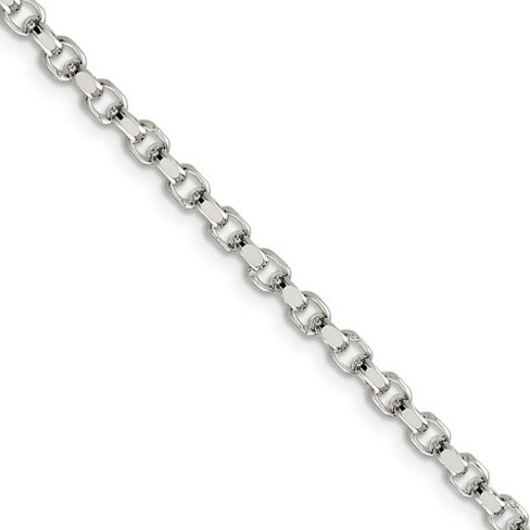 Black Bow Jewelry 3.5mm, Sterling Silver Solid Diamond Cut Rolo Chain Bracelet - image 1 of 4