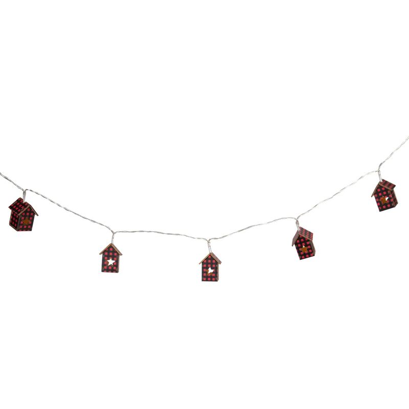 Northlight 10 Count B/O LED Warm White Plaid House Christmas Lights - 4.75' Clear Wire, 4 of 6