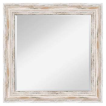 Alexandria White Wash Framed Wall Mirror - Amanti Art