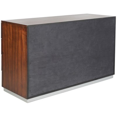 Brylin Chic Rustic 8-Drawer Dark Walnut Dresser with Chrome Accents