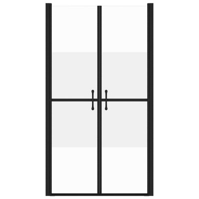 Modern Black Aluminum and Glass Shower Door, 74.8 in Height