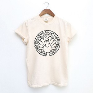 Simply Sage Market Women's Turkey Circle Short Sleeve Garment Dyed Tee - 1 of 4