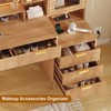 54.3" Vanity Desk with LED Lights Mirror & Power Outlet, Modern Glass Top Elegant Fluted Vanity Desk With Acrylic Protective Door, for Women Girls - 4 of 4
