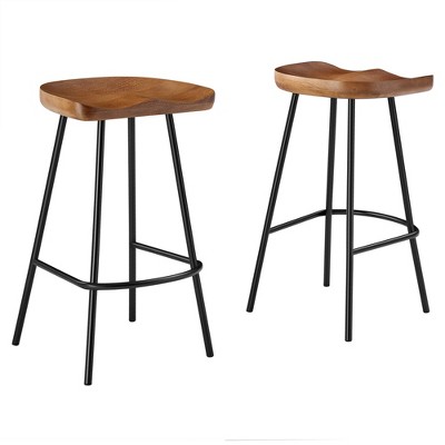 Modway Concord Backless Wood Counter Stools - Set of 2
