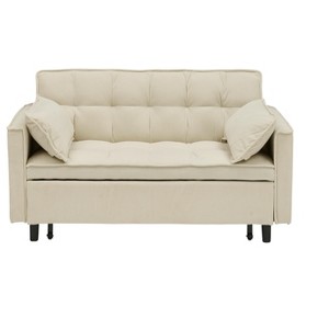 TiramisuBest 55"green velvet sofa, elegant with convenient pockets, clever interpretation of the three-in-one conversion art - 1 of 4